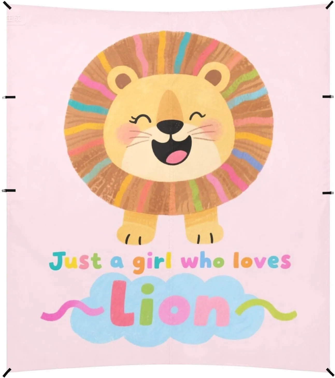 Just A Girl Who Loves Lion Foldable Beach Cabana UPF50  Easy Setup Large Portable Sun Shelter Includes Sand Shovel, Sandbags, Stability Poles for Backyard and Camping