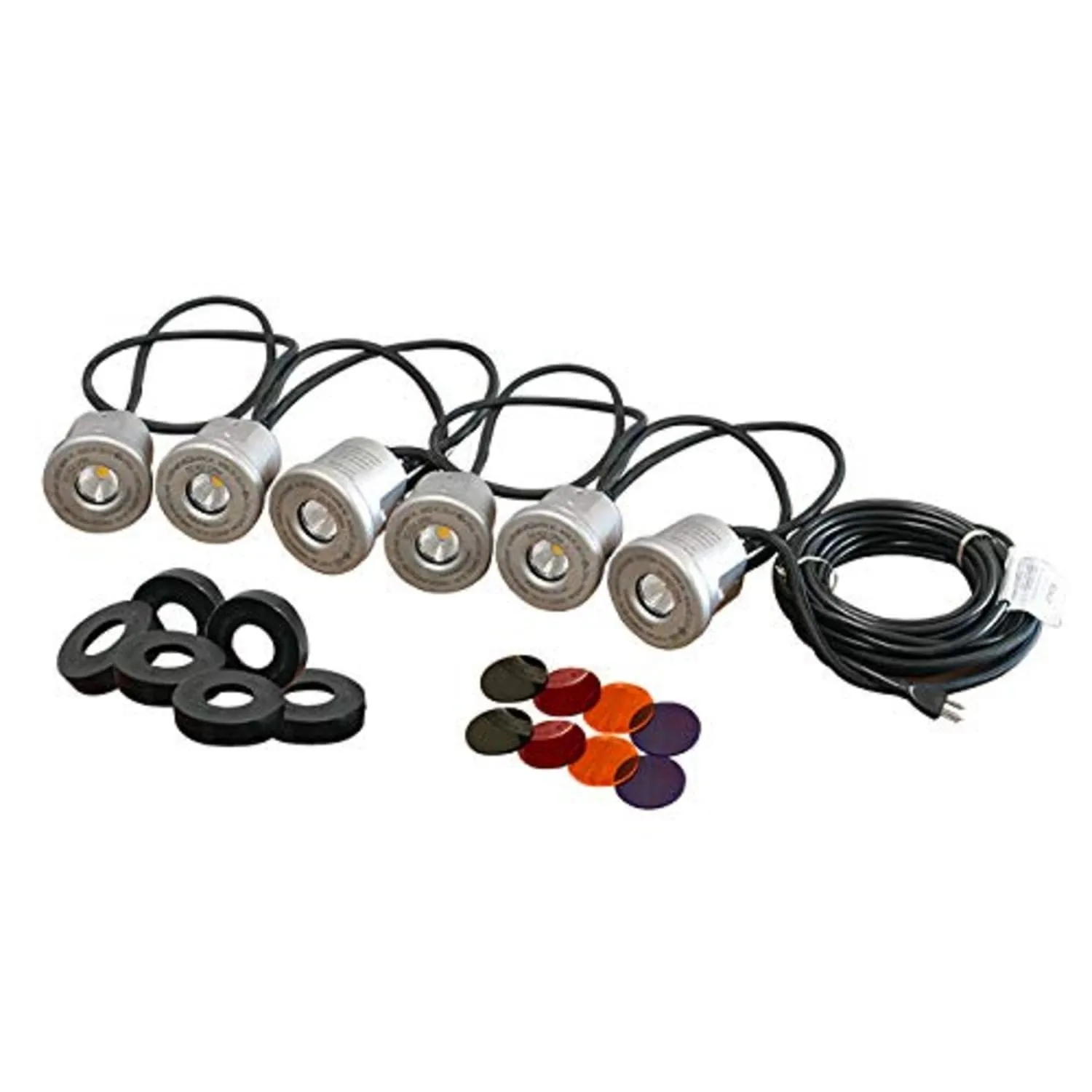 Kasco LED Stainless Lighting – Runs on 120VAC 60Hz Power | 19W per Fixture, 200 ft Power Cord, 6 fixtures | LED6S19-200 - Fountain NOT Included