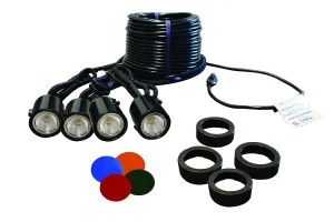 Kasco Universal Lighting Package for Non-Kasco Units – 120V, 11W per Fixture, 200 ft Power Cord, 4 fixtures – LED4C11-200 - Fountain NOT Included