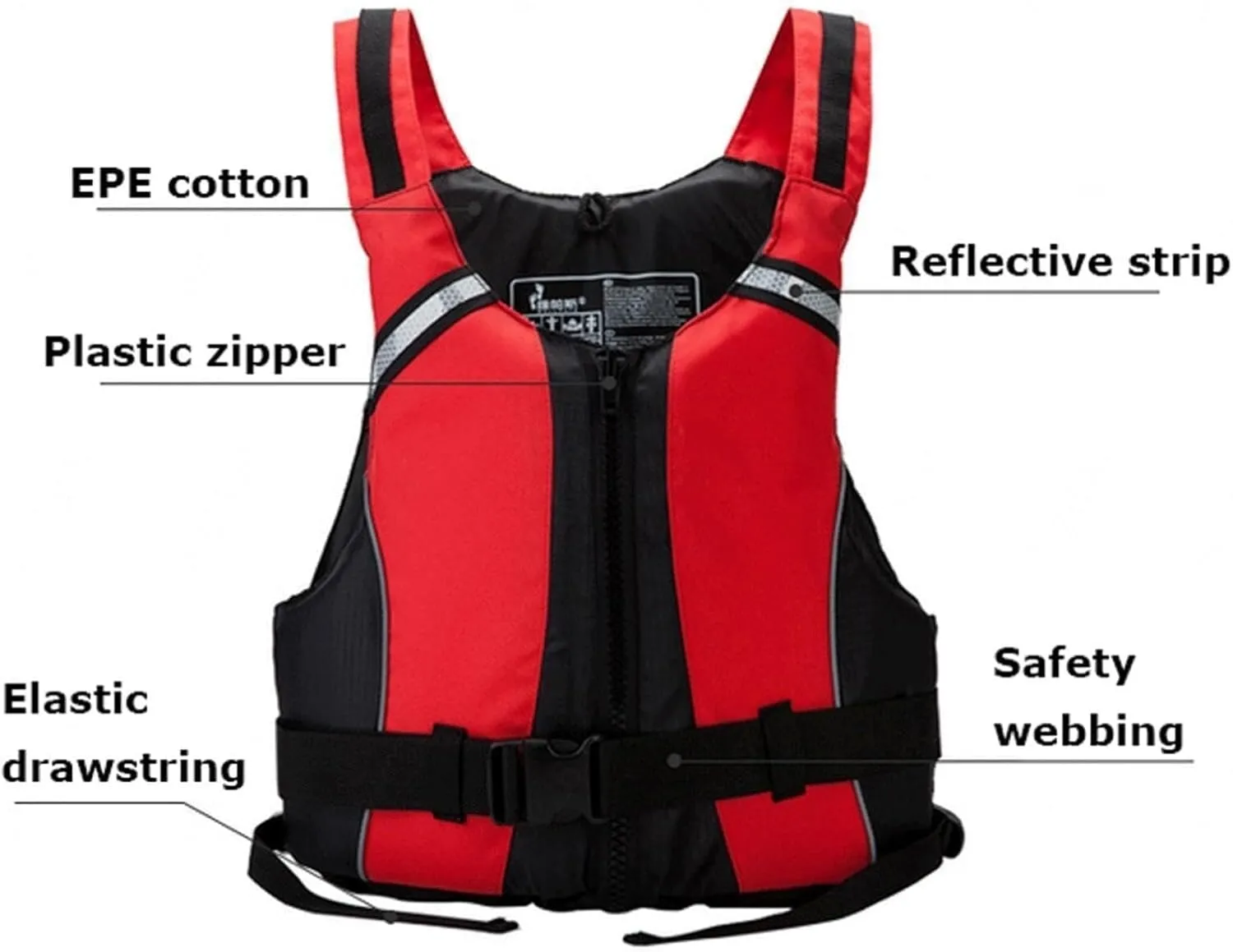 Kayaking Jackets with Zipper and Adjustable Waist, Float Swim Vest for Kayak, Sailing, Fishing, Paddle Sports