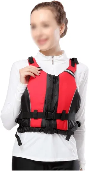 Kayaking Jackets with Zipper and Adjustable Waist, Float Swim Vest for Kayak, Sailing, Fishing, Paddle Sports