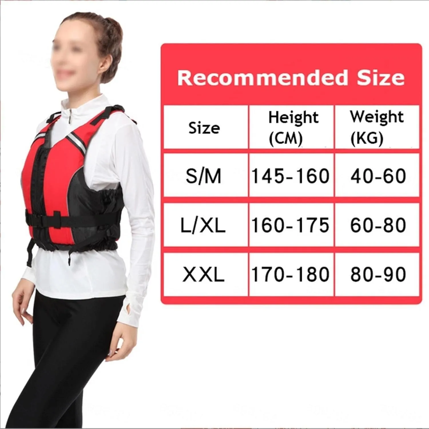 Kayaking Jackets with Zipper and Adjustable Waist, Float Swim Vest for Kayak, Sailing, Fishing, Paddle Sports