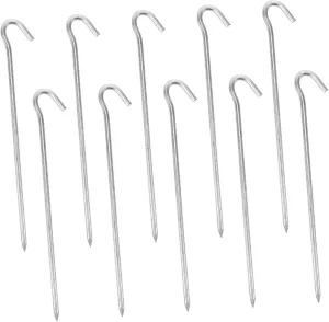 KESYOO 10pcs Tent Pegs Hard Ground Pegs Outdoor Tent Stakes Camping Tent Stake Garden Stakes for Fixing Ground Stakes Tent Accessories Landscape Stakes Tent Fixing Stakes Silver Iron