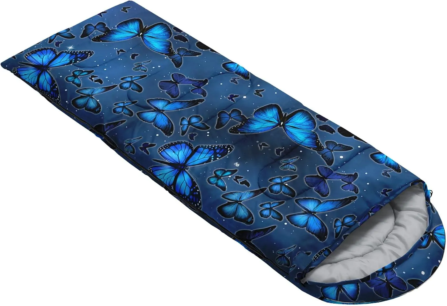 Kids Sleeping Bag for Boys Girls,Rocket Astronaut Moon Print-Lightweight Warm Portable Outdoor Indoor-Waterproof Cold Weather Resistant Sleeping Bag for Camping Hiking