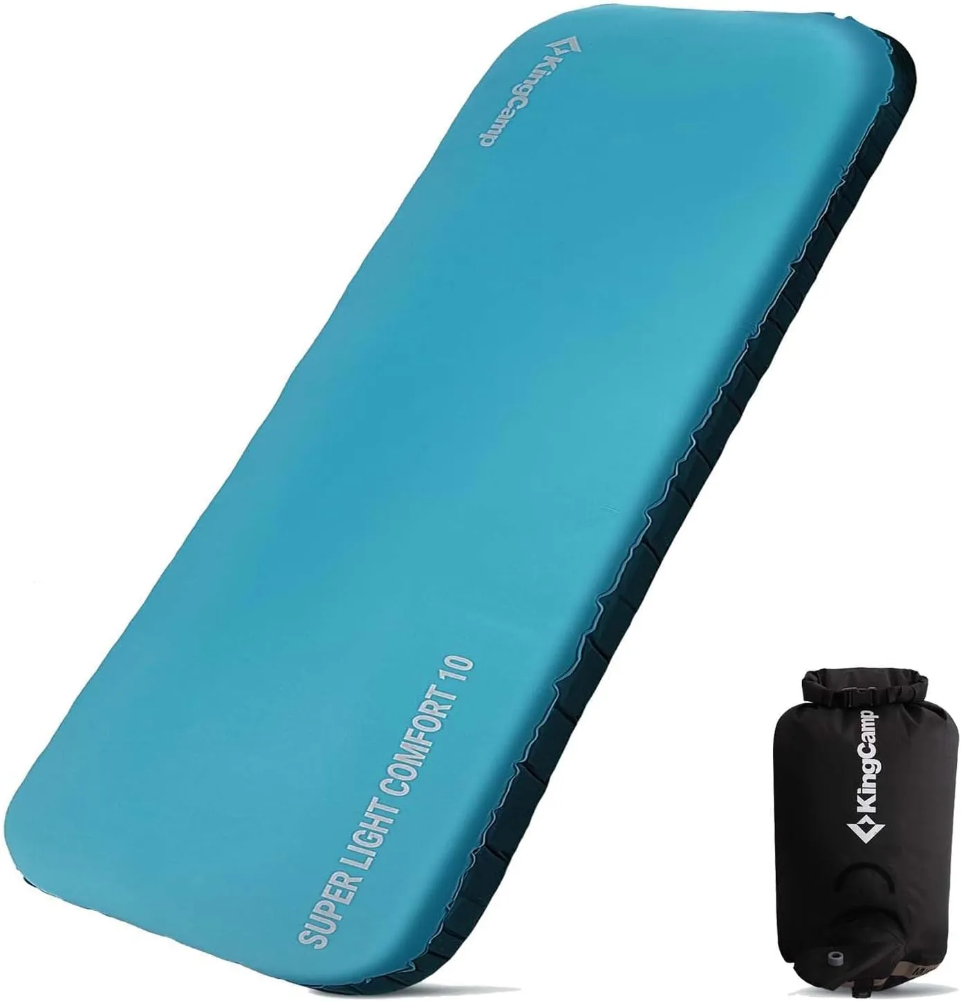 KingCamp Inflatable Sleeping Pad, Memory Foam Camping Mattress Lightweight Silent Air Mat Camping Essentials with Pump Sack for Outdoor & Indoor, Tent Cot Car Backpacking Hiking