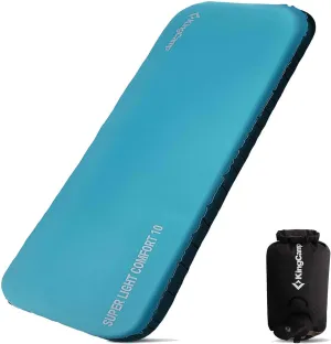 KingCamp Inflatable Sleeping Pad, Memory Foam Camping Mattress Lightweight Silent Air Mat Camping Essentials with Pump Sack for Outdoor & Indoor, Tent Cot Car Backpacking Hiking