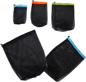Kisangel 1 Set Outdoor Sports Camping Mesh Storage Sack Compression Bag for Travel Clothes Sleeping Bags Hike Gear Durable Polyester Mesh Space Saving Design in Black XL XXL