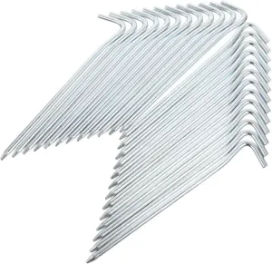 Kisangel 10pcs Heavy Duty Galvanized Iron Tent Stakes Durable Ground Nails for Camping Easy to Use and Resistant Pegs for Secure Tent Anchoring