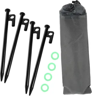 Kisangel 1set Tent Stakes Heavy Duty Metal Pegs with Outdoor Ground Stakes for Camping Tarp Awning Easy to Install and Remove Portable Storage Bag Included