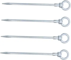 Kisangel 4Pcs Heavy Duty Tent Pegs Durable Carbon Steel Ground Stakes for Camping Suitable for Grass Sand and Soft Soil Reliable Outdoor Tent Anchors for Family Adventures