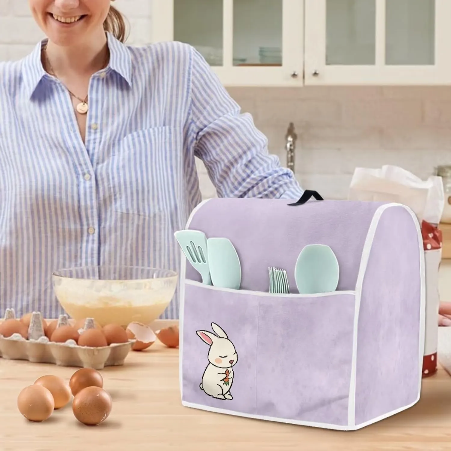 Kitchen Aid Mixer Cover Blender Cover Small Appliance Cover Kitchen Mixer Blender Covers Food Processor Dust Cover With Top Handle For Home Decor Organizer Bag Small Rabbit Design