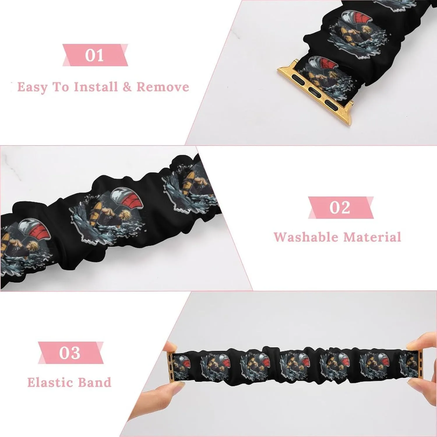 Kiteboard Kitesurf Kitesurfing Fashion Watch Strap Scrunchies Wristbands Compatible With IWatch Series