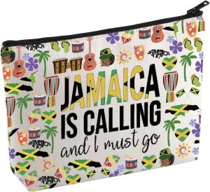 KUIYAI Jamaica Vacation Makeup Bag for Lovers - Cosmetic Travel Gift for Girls Trip - Souvenir for Travelers (JamaicaMakeup)