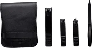 KUYWLMKMZZ Manicure Kit Mini Personal Care Set Portable Nail Clippers 3 Pieces Built in Nail File Black Travel Ladies Men Nail Care Kit (Color : Black)