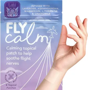 Laki Naturals Fly Calm Patch (Pack of 8) - Relax Nerves, Support Stress, Ease Your Mind for Happy Air Travel - Natural Ingredients to Support Airplane Stress - Calm Your Fear of Flying Naturally