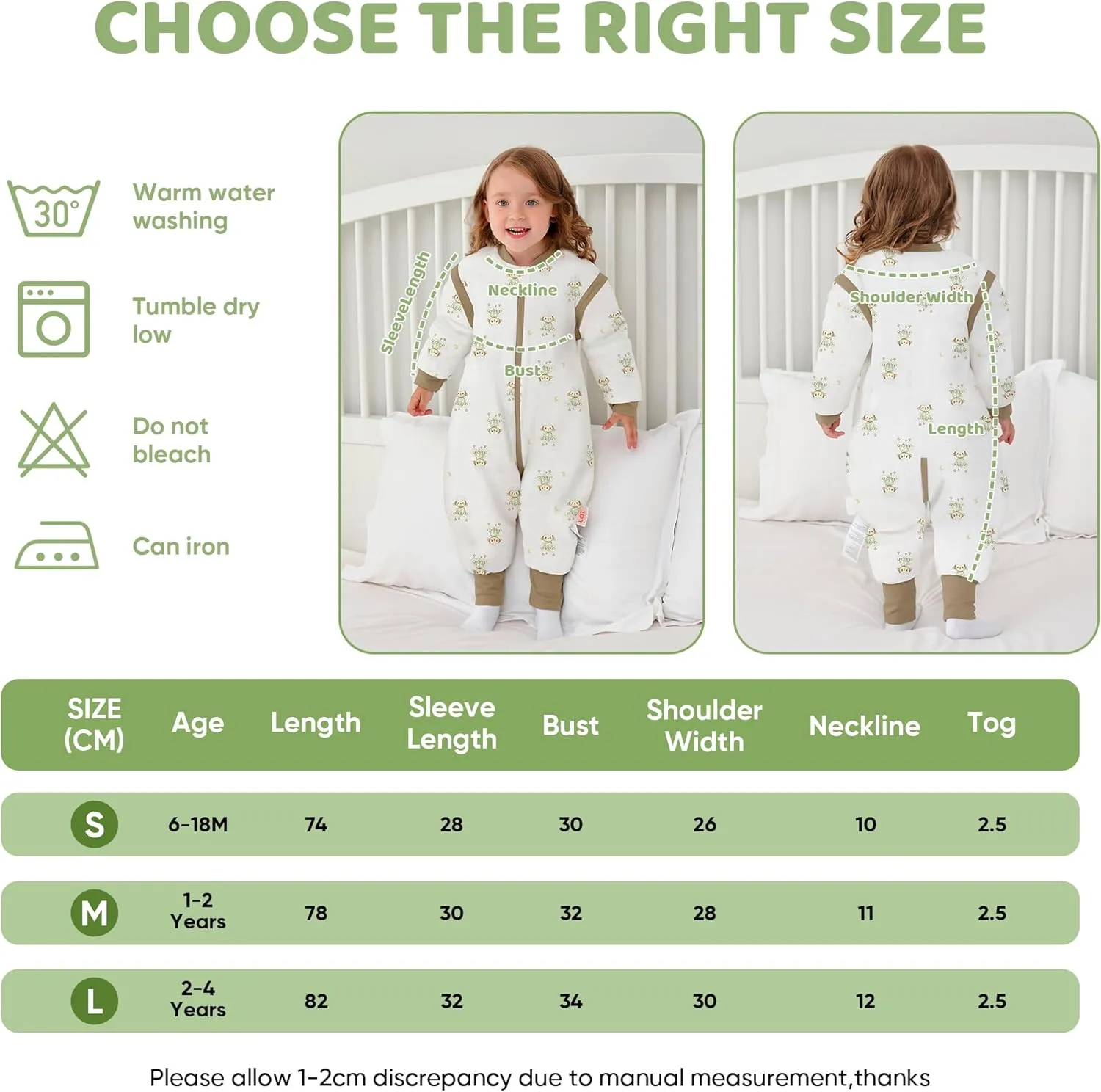 LAT Baby Sleep Bag with Feet Winter,3-way zipper Wearable Blanket,Warm Sack for Toddler Thicken 2.5 TOG-Removable Sleeves