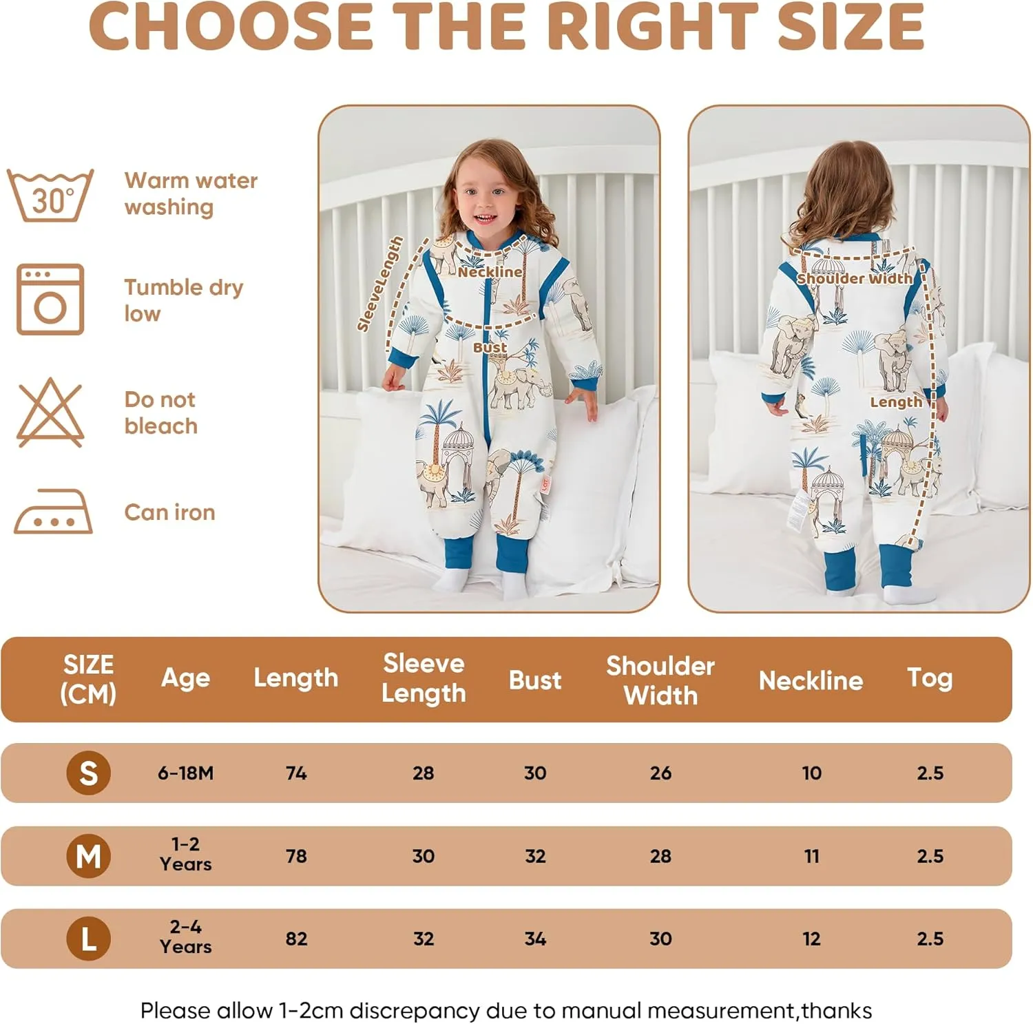 LAT Baby Sleep Bag with Feet Winter,3-way zipper Wearable Blanket,Warm Sack for Toddler Thicken 2.5 TOG-Removable Sleeves