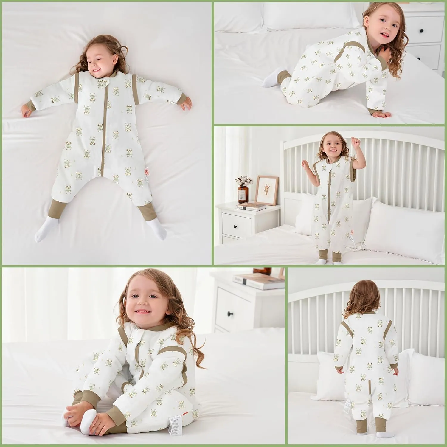 LAT Baby Sleep Bag with Feet Winter,3-way zipper Wearable Blanket,Warm Sack for Toddler Thicken 2.5 TOG-Removable Sleeves