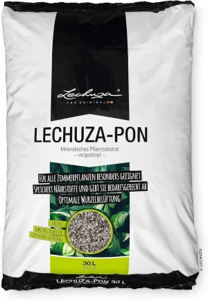Lechuza 19565 PON Mineral Plant Substrate Potting Mix for Indoor Gardening, 30 Liter Bag, Grey
