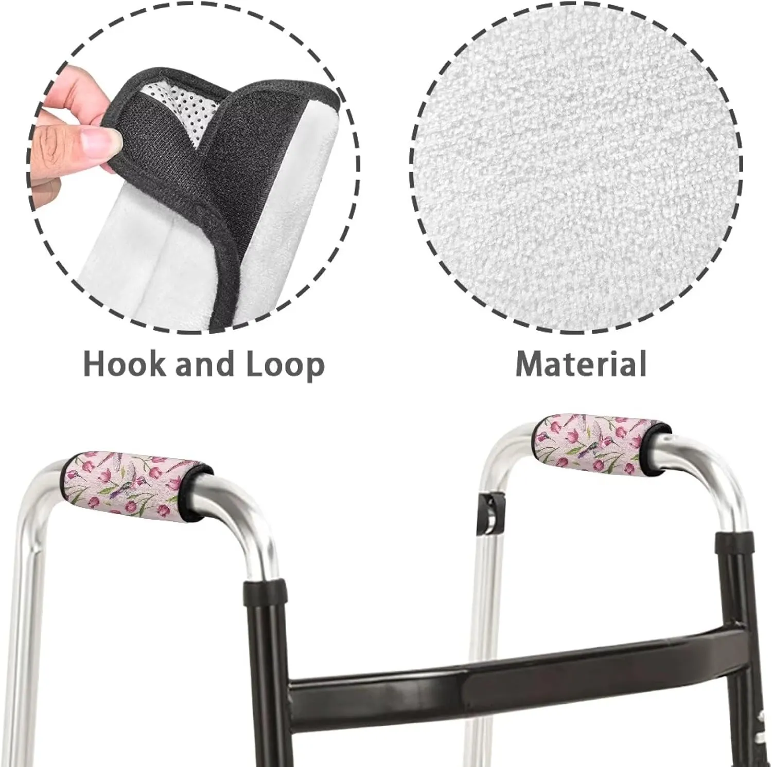 LedBack Walker Handle Covers Soft Cushion Padding Walker Padded Hand Grip Replaceable Mobility Aid Accessories