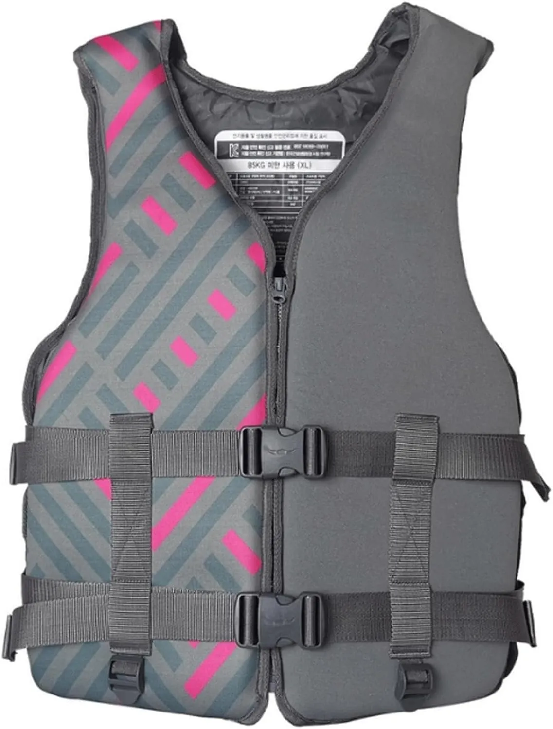 Life Jackets with Adjustable Waistband and Zipper, Buoyancy Aid for Boating Fishing Surfing(Grey,XX-Large)