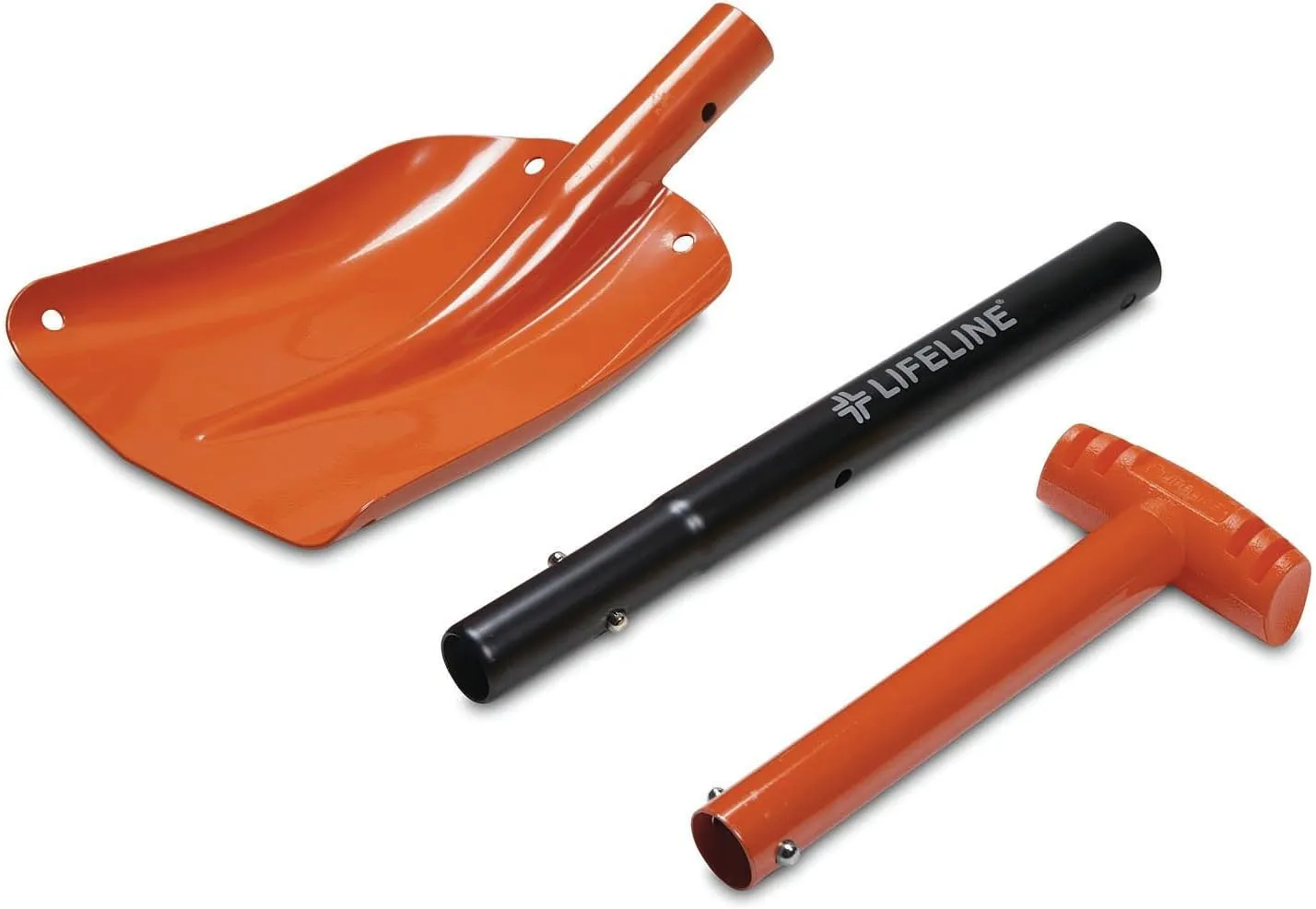 Lifeline 4017 Aluminum Sport Utility Shovel, 3 Piece Collapsible Design, Perfect Snow Shovel for Car, Camping and Other Outdoor Activities, Orange
