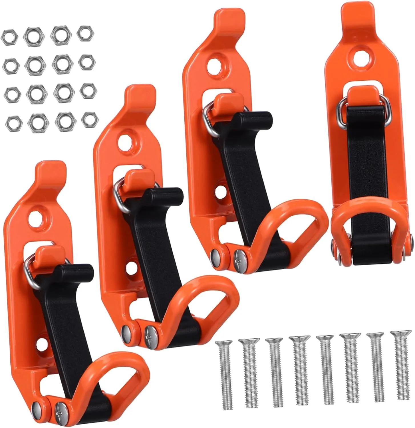 LIFKOME Shovel Mount for Roof Rack 4pcs Shovel Holder Wall Mount Orange Clamp Rack