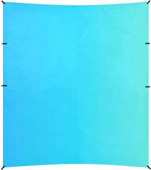 Light Blue Gradient Foldable Beach Cabana UPF50  Protection Easy Setup Large Sun Shelter Includes Sand Shovel, Sandbags, Stability Poles for Family Trips, Picnics & Camping
