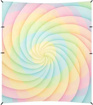 LightGreen Tie Dye Background Rainbow Colors Stable Beach Tent UPF50  Water-Resistant Outdoor Sun Shade with Sandbags, Sand Shovel, Poles for Family Trips, Picnics & Camping