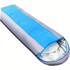 Lightweight Blue Waterproof Sleeping Bag for Camping & Hiking