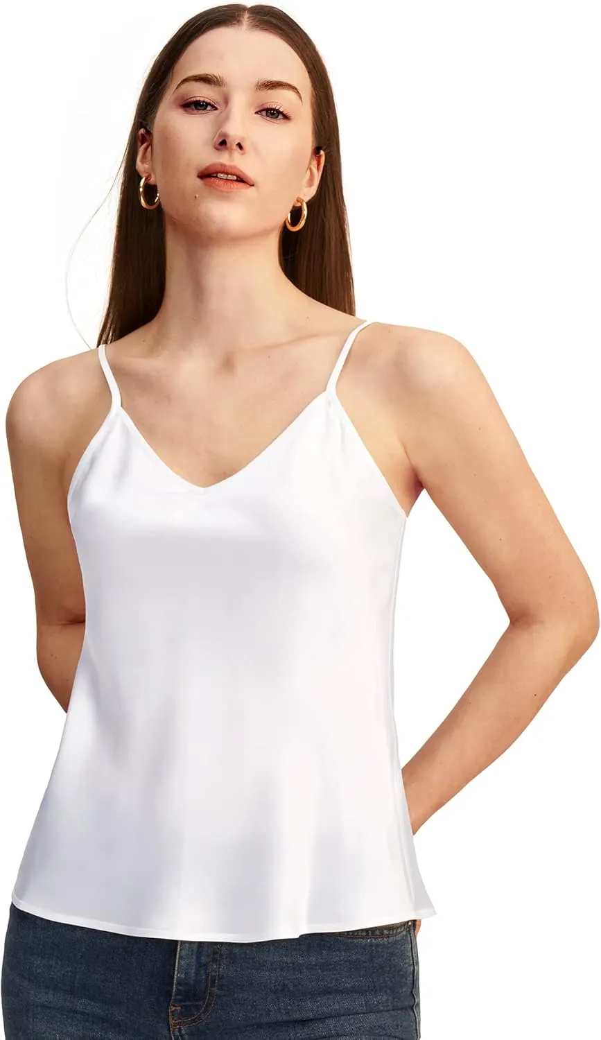LilySilk Womens Silk Camisole 100% 19MM Mulberry Silk Basic Tank Tops Summer Casual Classic Top Loose