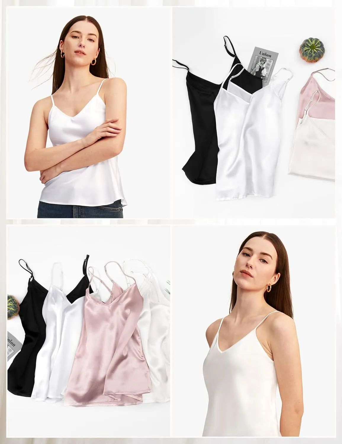 LilySilk Womens Silk Camisole 100% 19MM Mulberry Silk Basic Tank Tops Summer Casual Classic Top Loose
