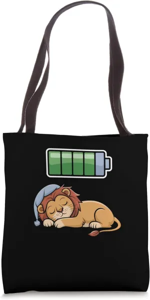 Lion Sleeping Recharging Night Bedtime Tote Bag