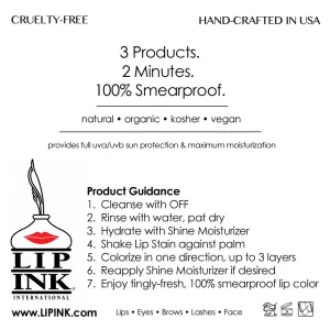 Lip Ink Mini Lip Kit- Mauve HI | 100% Smearproof Liquid Lipstick Waterproof Wax-Free Natural Organic Vegan Kosher Botanical 247 Confidence Cosmetics USA Self Manufactured Since 1995