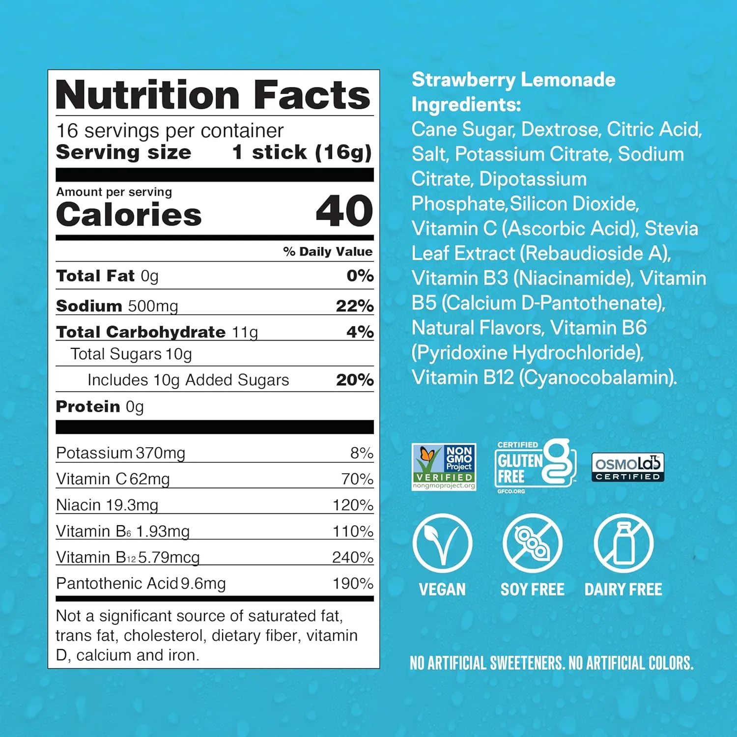 Liquid I.V.® Hydration Multiplier - Strawberry Lemonade | Electrolyte Powder Drink Mix | 1 Pack (16 Servings)
