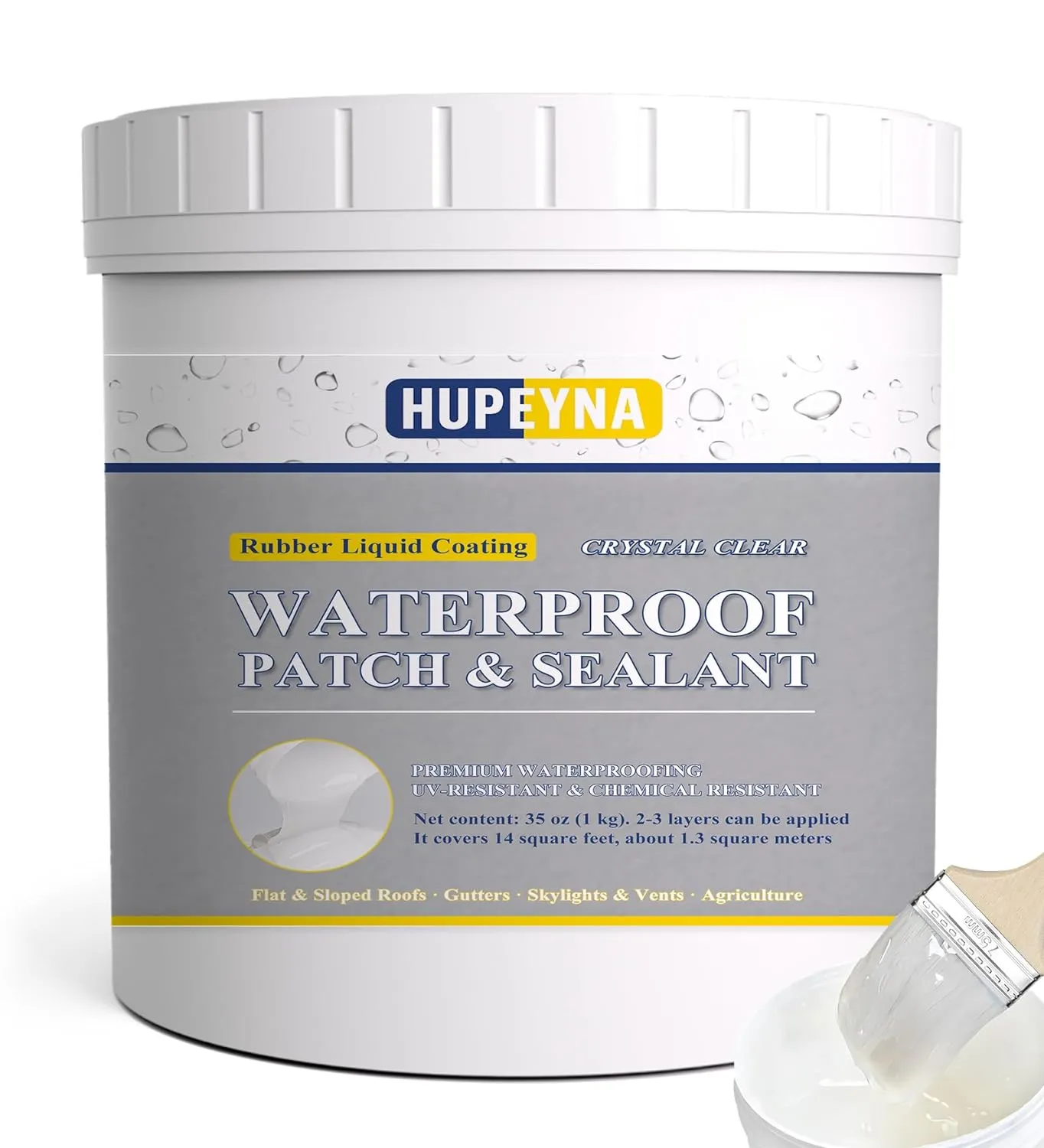 Liquid Waterproof Sealant, Hupeyna Invisible Waterproof Agent Transparent Repairing Leak Waterproof Adhesive, Indoor & Outdoor Waterproof Coating 35oz