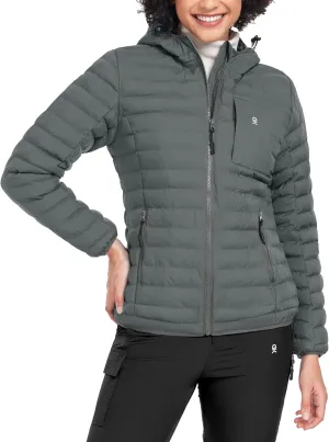 Little Donkey Andy Women's Warm Waterproof Puffer Jacket Hooded Windproof Winter Coat with Recycled Insulation