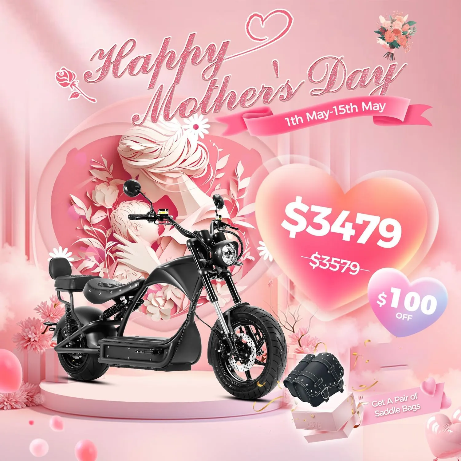 M1P Pro (2025 Upgraded) 4000W Electric Motorcycle for Adults 50MPH, 55Mlies Long Range,60V 42AH Battery,Full Suspension Dual Hydraulic Brake, Street Legal Electric Motorcycle