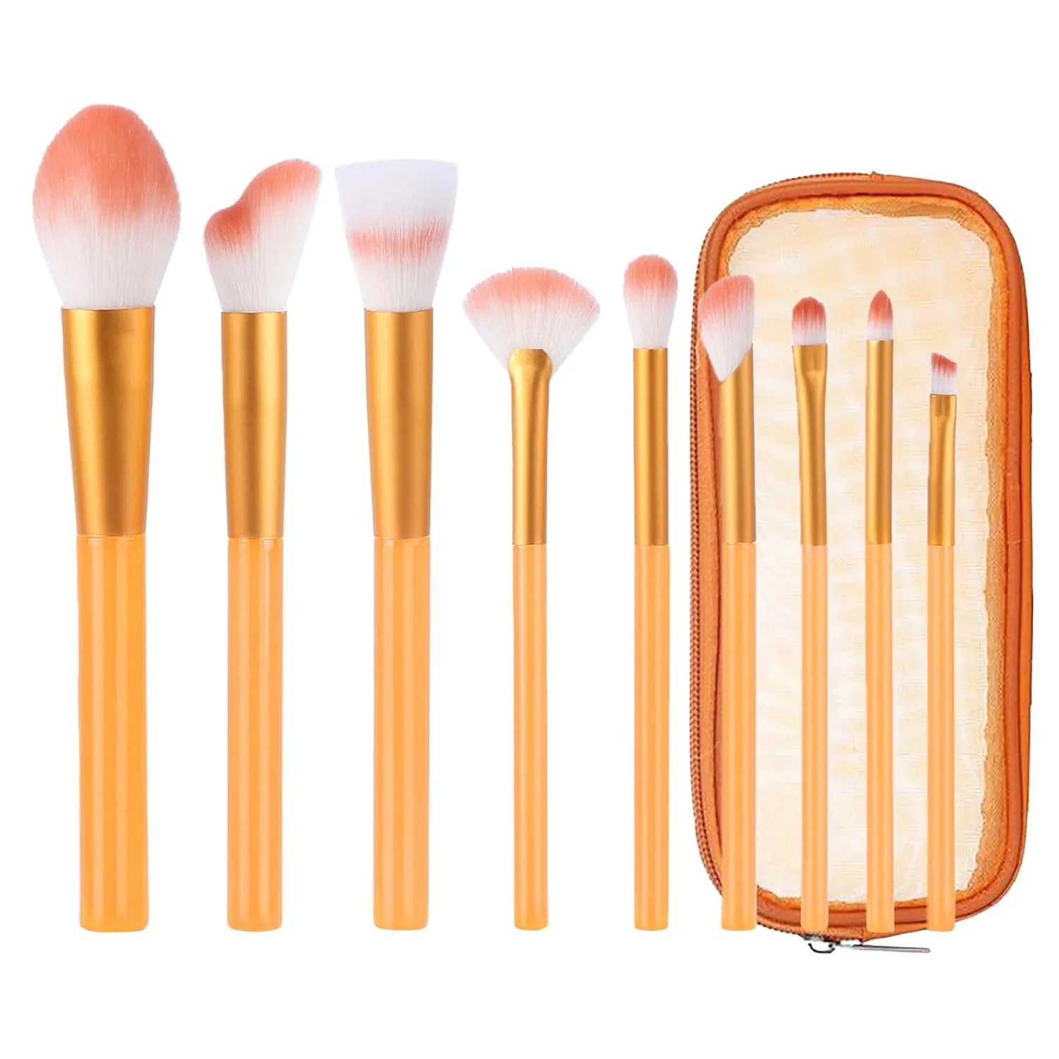 Makeup Brush Set with Organizer Bag, 9 Pcs Professional Synthetic Flat Foundation Brush,Powder Eyeshadow Concealer Eyeliner Blending Contour Brush Set,Gifts for Mom