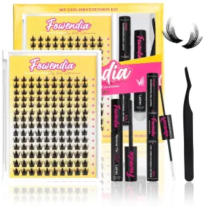 Manga Lash Clusters Kit 8-14mm Eyelash Clusters DIY Lash Extension Kit Waterproof Anime Lashes Ultra-Thin Invisible Band 0.3mm Cluster Eyelash Extensions, California Sunset Short-Kit