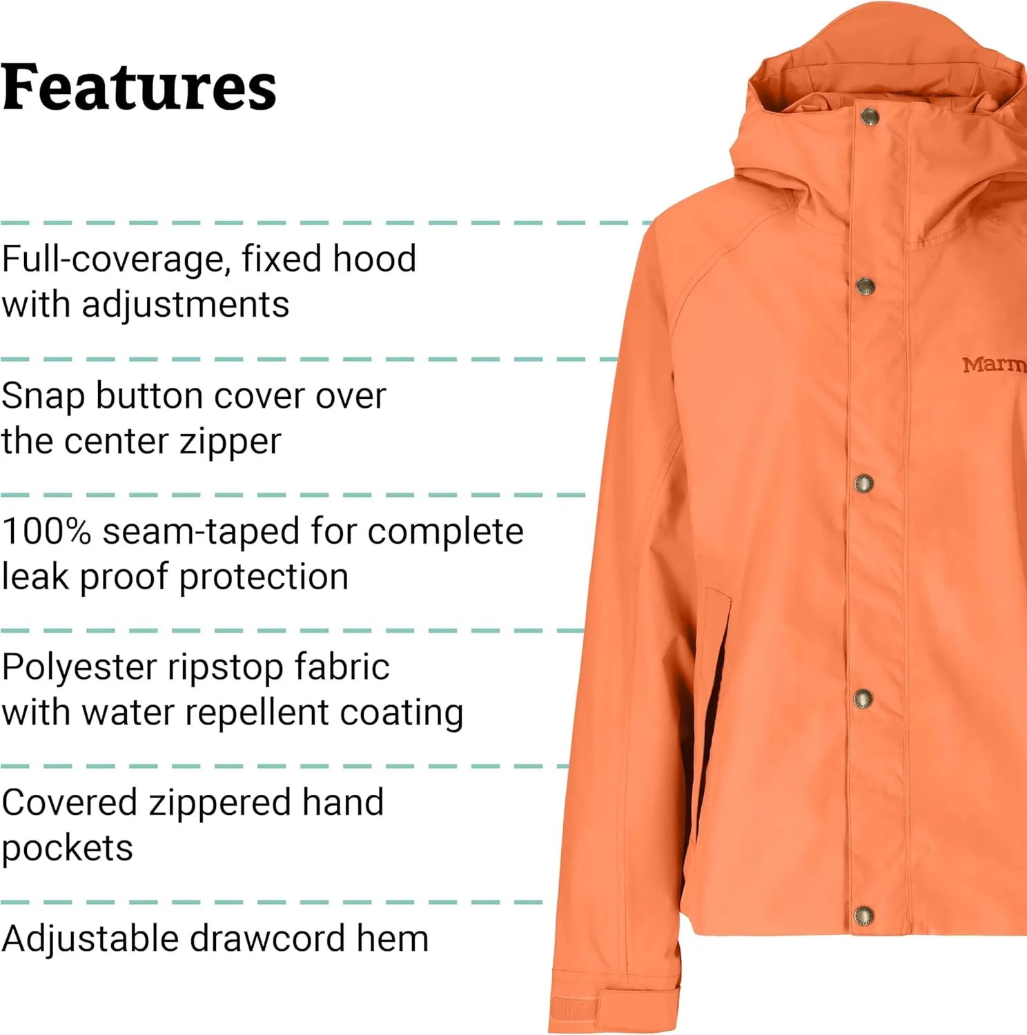 MARMOT Women's Cascade Durable & Waterproof Rain Jacket