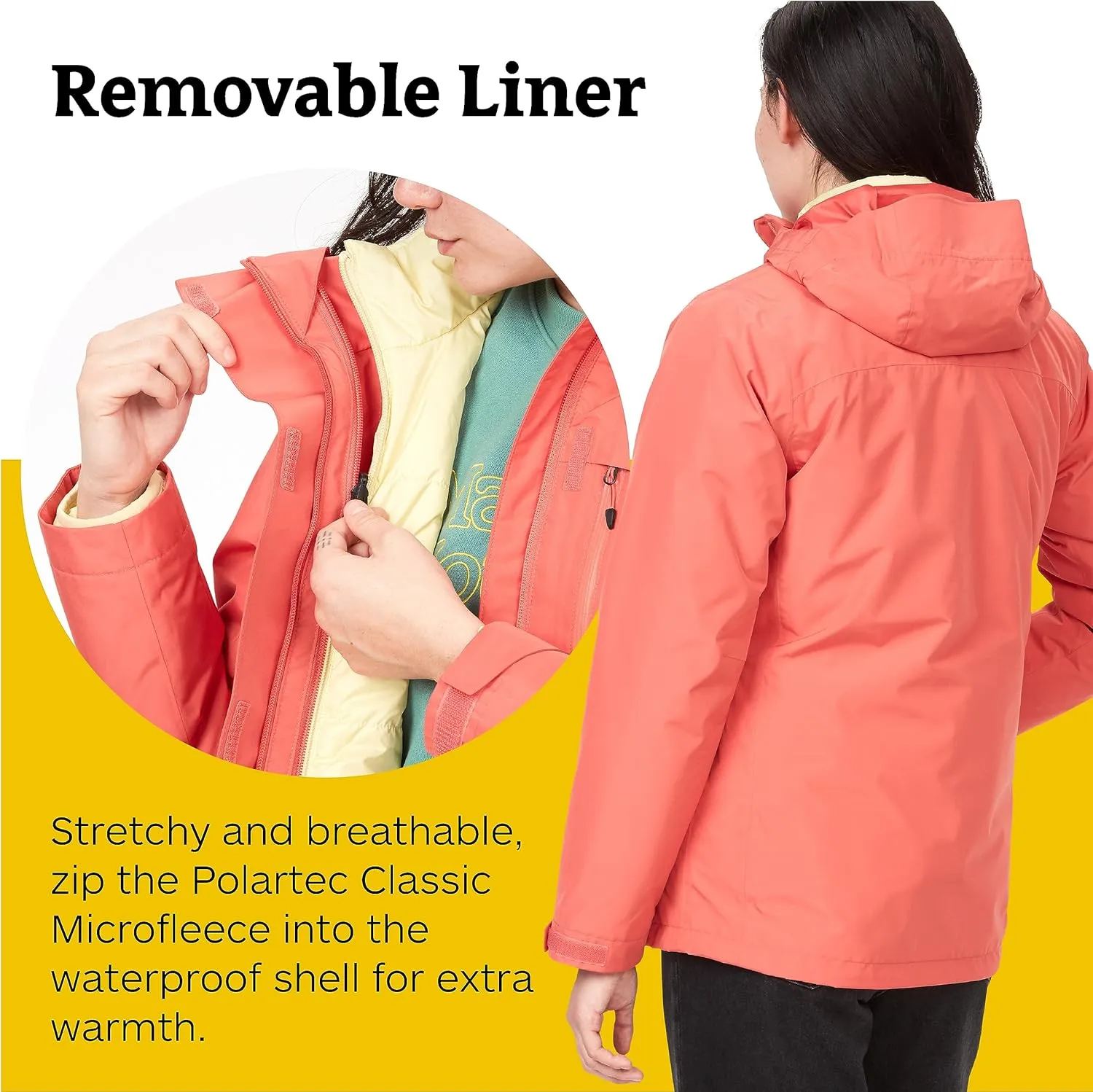 Marmot Women's Ramble 3-in-1 Component Jacket - Recycled Waterproof Shell with Hood and Removable Insulated Thermal R Liner