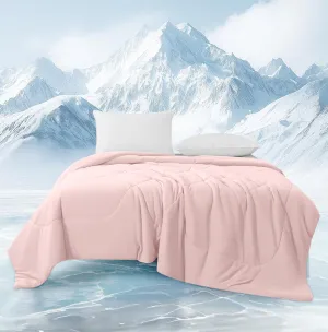 MASVIS Cooling Comforter Twin Size - Pink Lightweight Summer Cooling Blanket for Hot Sleepers Night Sweats, Double-Sided Cool Touch Soft Breathable Comforters, Q-Max 0.4 Cold Tech Ice Blanket 68"x90"