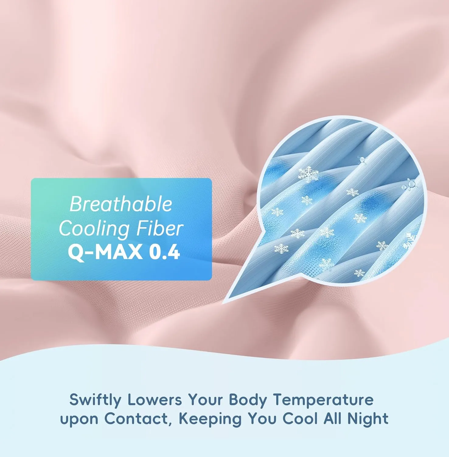 MASVIS Cooling Comforter Twin Size - Pink Lightweight Summer Cooling Blanket for Hot Sleepers Night Sweats, Double-Sided Cool Touch Soft Breathable Comforters, Q-Max 0.4 Cold Tech Ice Blanket 68"x90"