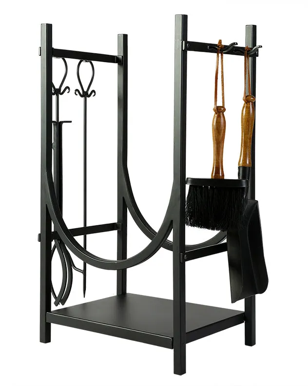 Mayfair Black Fire Tools and Log Storage Unit