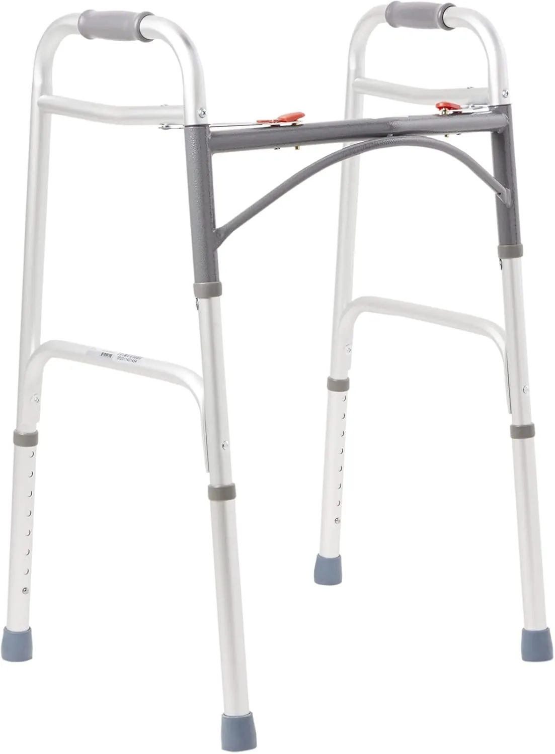 McKesson Folding Walker with Rubber Tips - Adjustable Height, Lightweight Mobility Aid, 350 lb Weight Limit, 1 Count