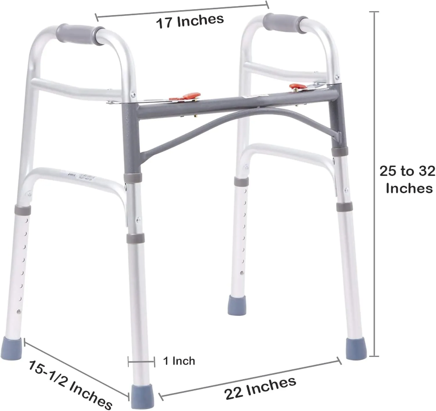 McKesson Junior Folding Walker for Children, Adjustable Aluminum Frame - Pediatric Medical Walking Aid - 350 lbs Weight Capacity, 1 Count