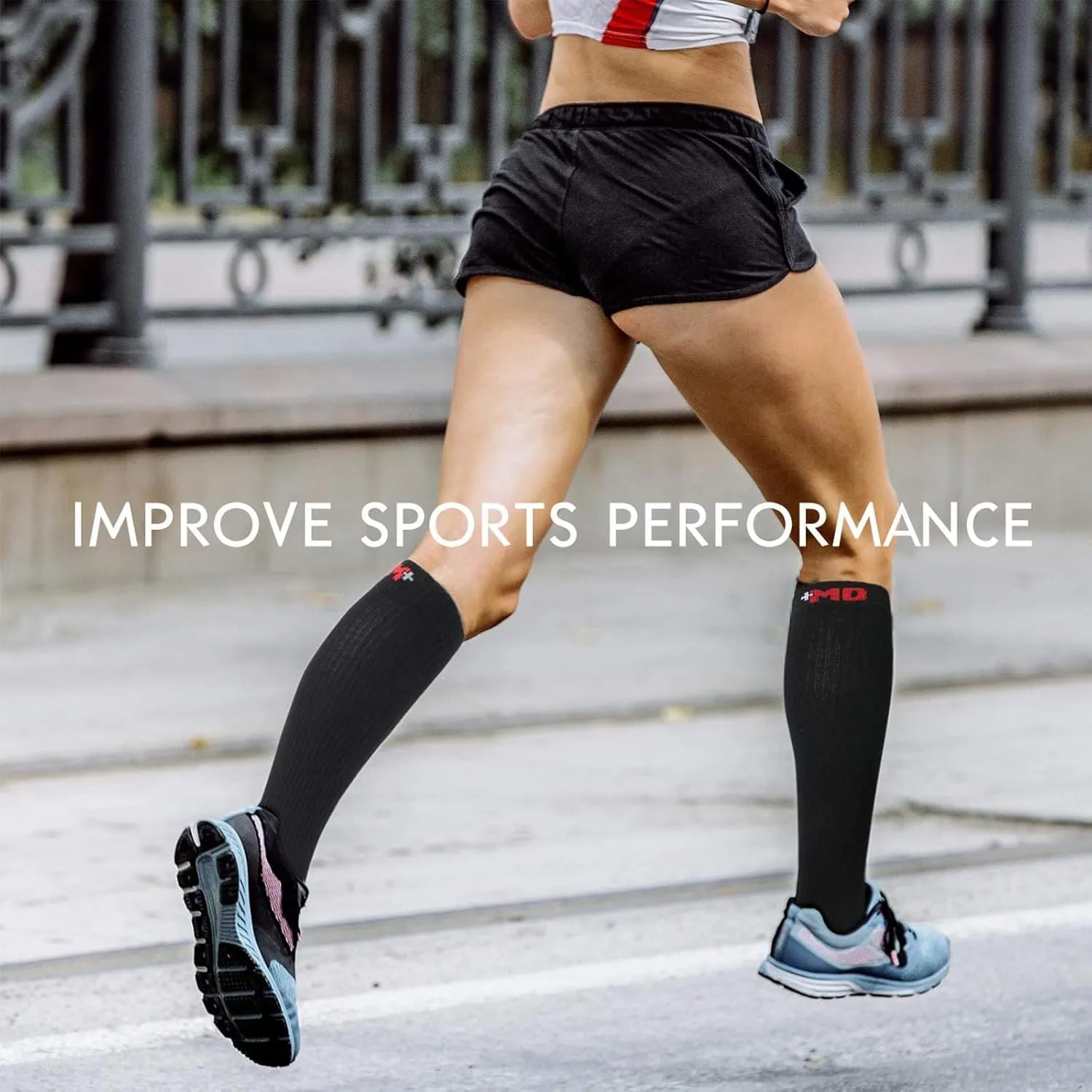  MD Cotton Compression Socks for Women and Men 4/6 Pairs 8-15/15-20 mmHg Knee High Socks for Sports Travel Nurse Edema