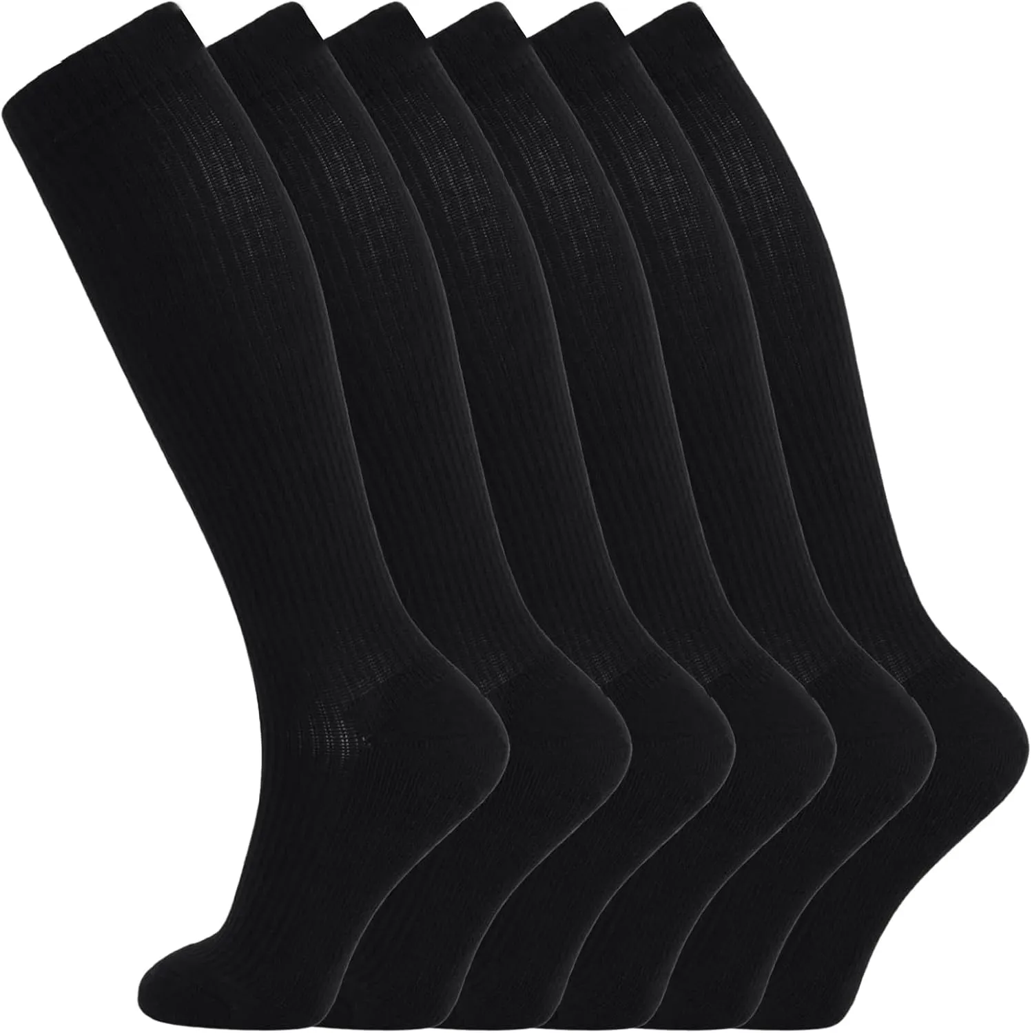  MD Cotton Compression Socks for Women and Men 4/6 Pairs 8-15/15-20 mmHg Knee High Socks for Sports Travel Nurse Edema