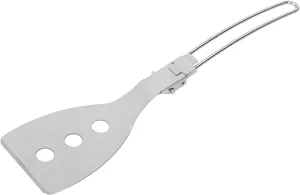 MDybf Stainless Steel Camping Spatula, Folding Barbeque Grill Shovel Outdoor Cooking Utensil for Hiking, Picnic and Camping
